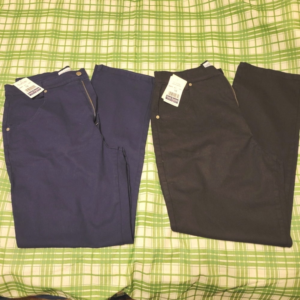 French Dressing Jeans Navy and Black Size 16 - NEW - 32" inseam Tall Jeans